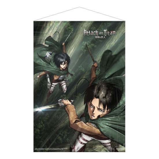 Attack On Titan Wallscroll Mikasa and Levi