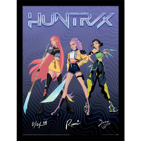 K-Pop Demon Hunters Huntrix Signatures Collector Print Framed