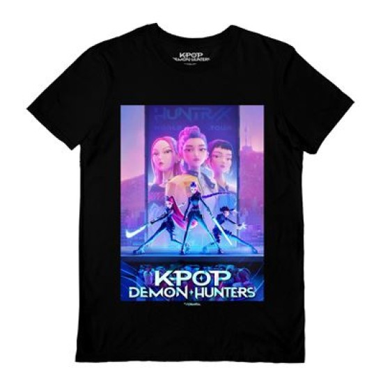 K-Pop Demon Hunters Key Art Collector Black Unisex Short Sleeve T-shirt L