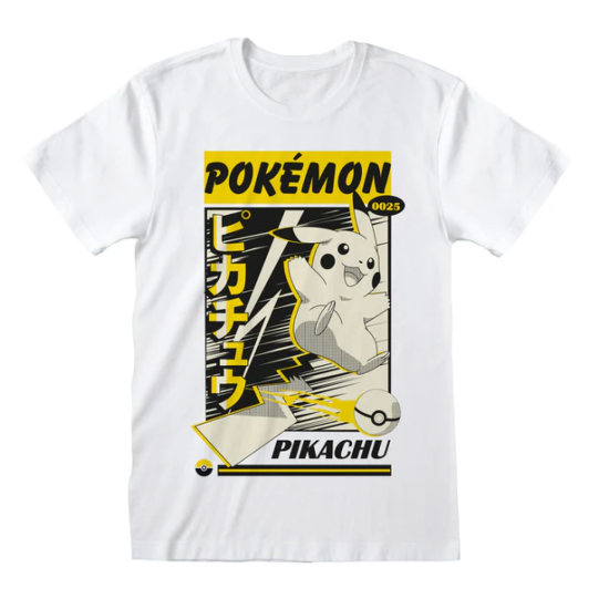 Pokemon Pikachu Lightning Katakana T Shirt XXL
