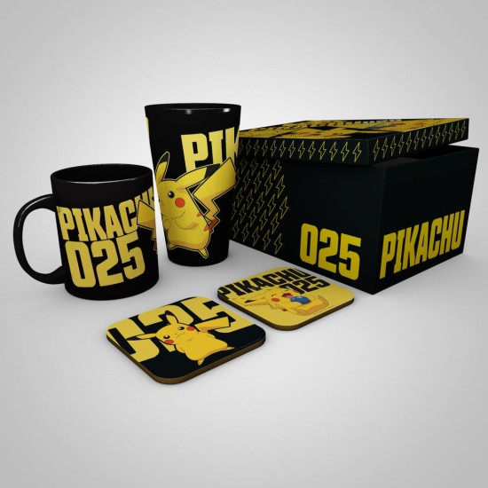 Pokemon Pokemon Glow in the Dark Mug, 400ml Glass & 2 Coasters Collectable Gift Box