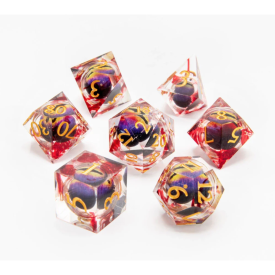 TTD Eye of Terror Moving Eye Liquid Core Dice 7 Piece Set