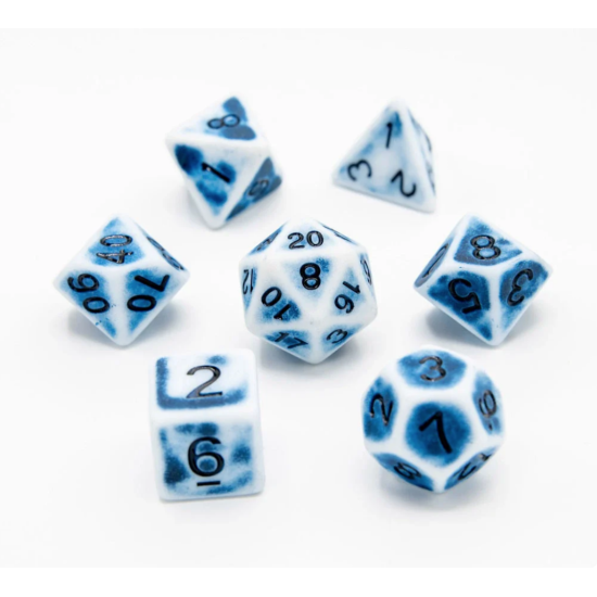 TTD Faded Glory Blue Acrylic Dice 7 Piece Set