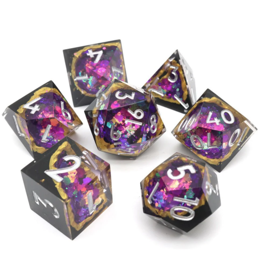 TTD Regal Relic Geode Sharp Edge Dice 7 Piece Set