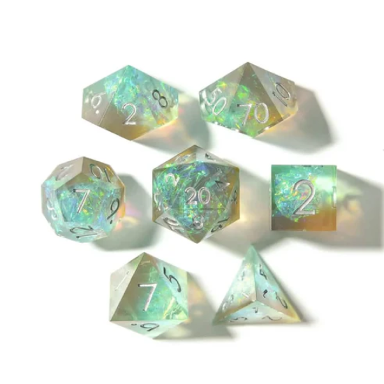 TTD Sea Foam Sharp Edged Dice 7 Piece Set